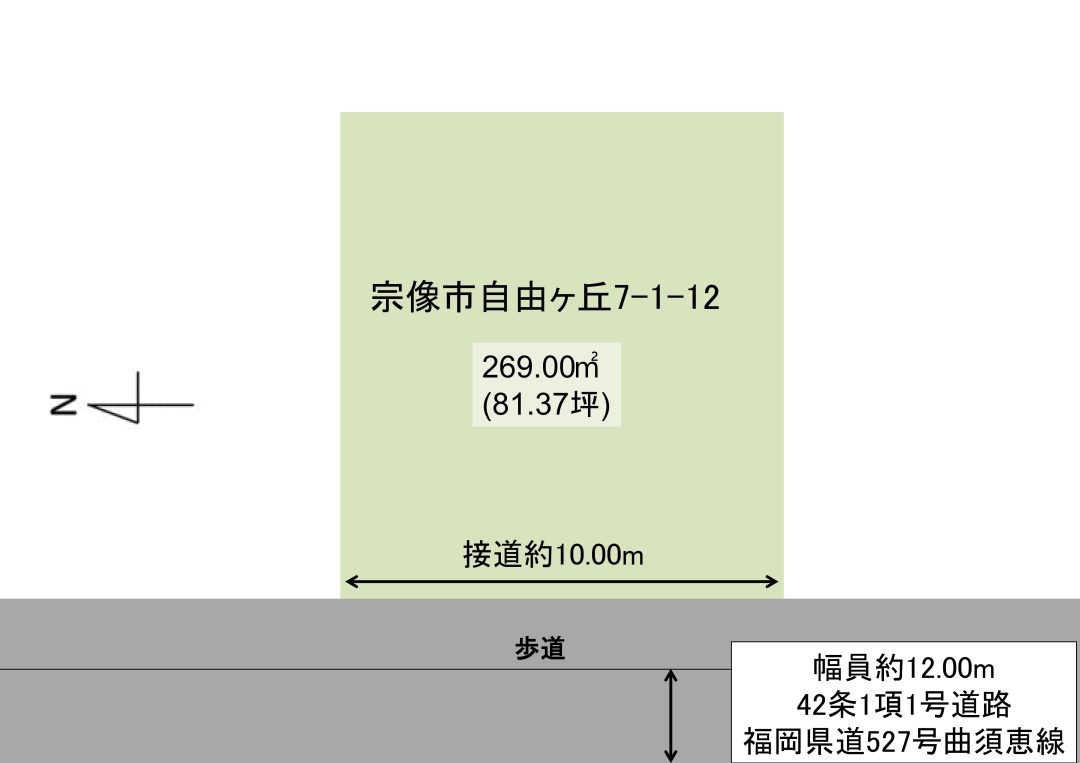 宗像市自由ヶ丘７丁目土地が販売開始となりました。